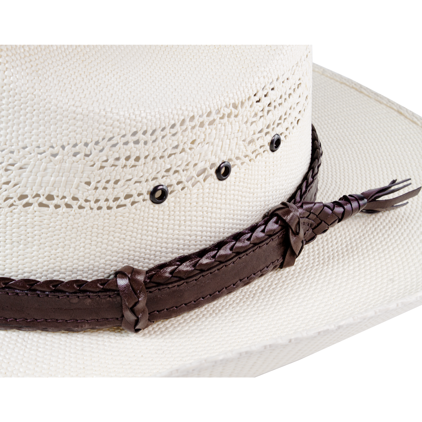 6 strands of Genuine Australian Kangaroo Leather Plaited and Flat Stitch Combination Design Hand Crafted in Brisbane, Australia Available in Tan Fully Adjustable sliders, One Size Fits All! Fully Utilises traditional Australian plaiting technique