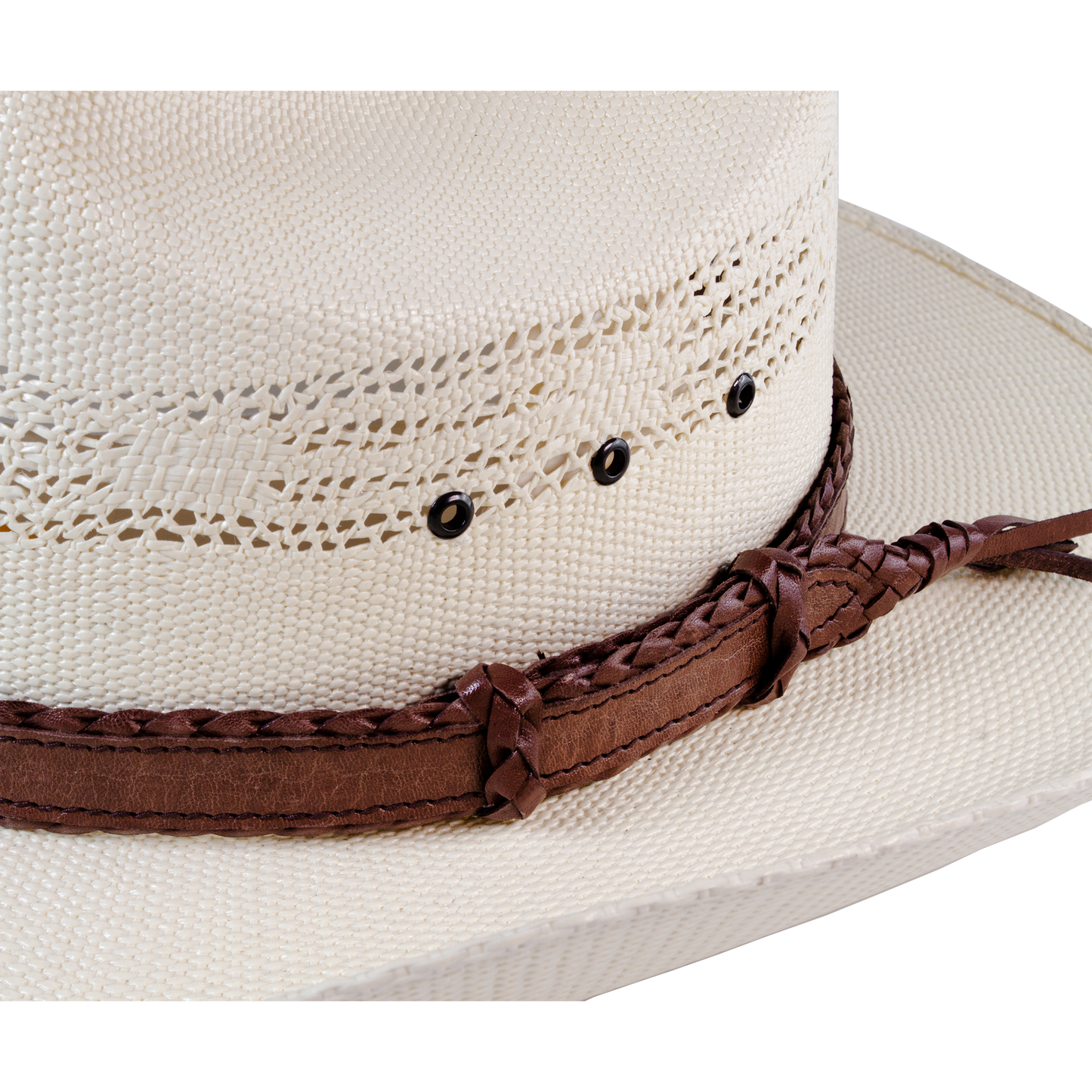 6 strands of Genuine Australian Kangaroo Leather Plaited and Flat Stitch Combination Design Hand Crafted in Brisbane, Australia Available in Tan Fully Adjustable sliders, One Size Fits All! Fully Utilises traditional Australian plaiting technique