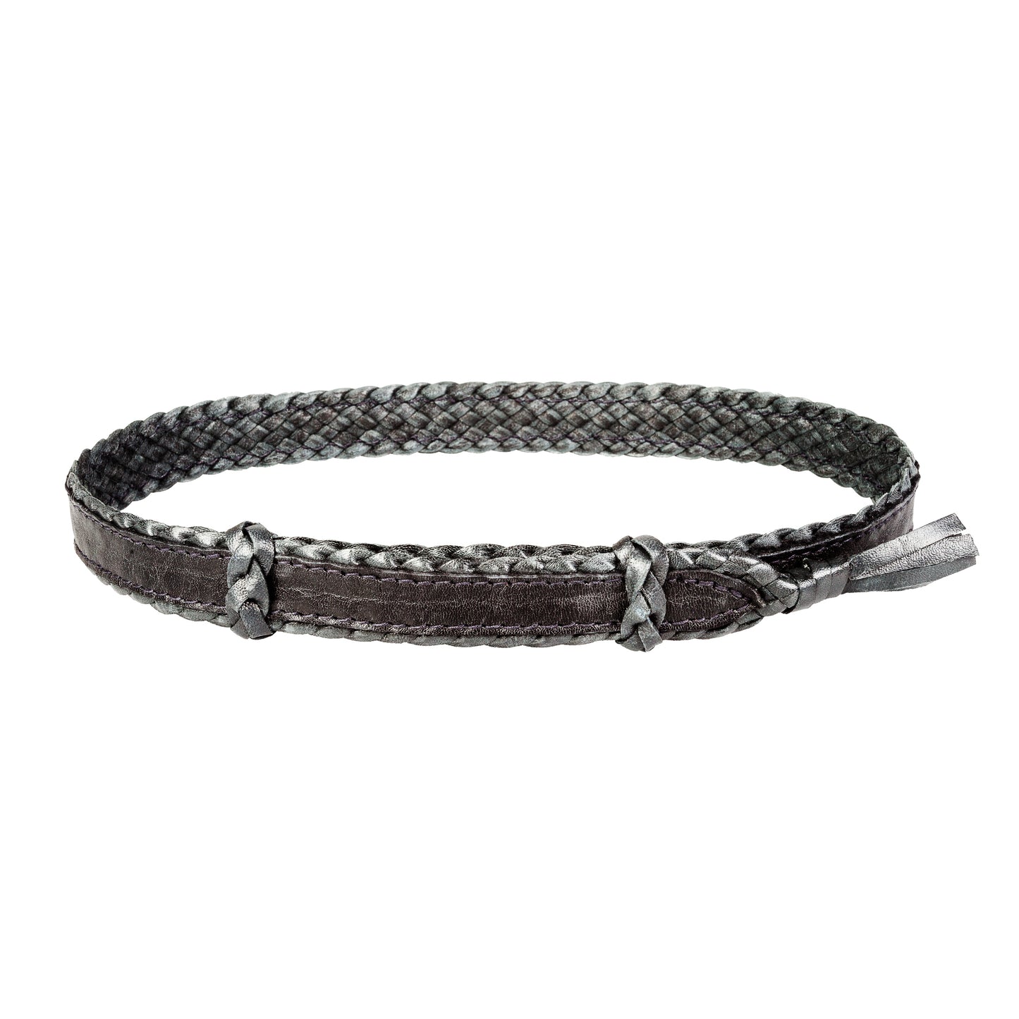 6 strands of Genuine Australian Kangaroo Leather Plaited and Flat Stitch Combination Design Hand Crafted in Brisbane, Australia Available in Tan Fully Adjustable sliders, One Size Fits All! Fully Utilises traditional Australian plaiting technique