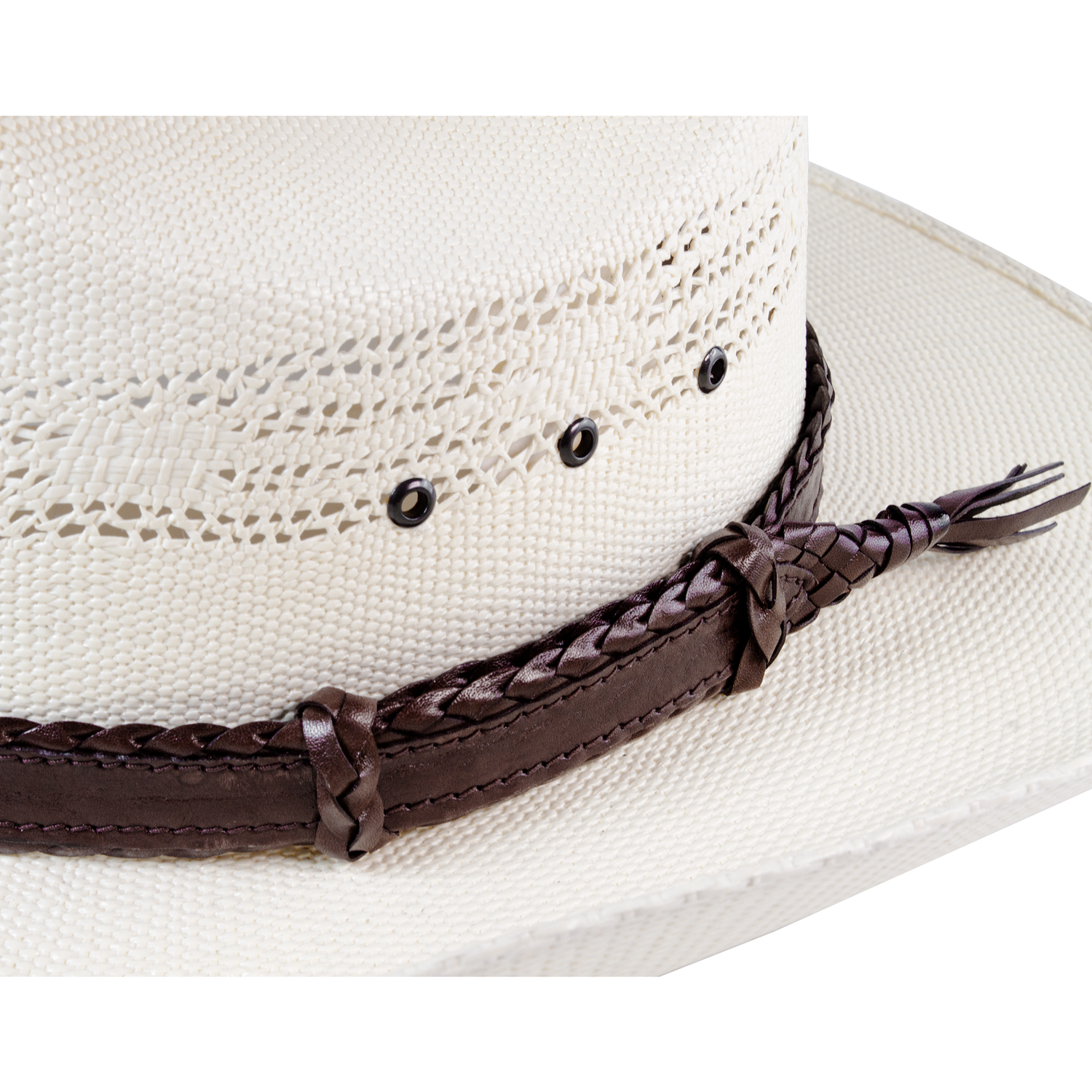6 strands of Genuine Australian Kangaroo Leather Plaited and Flat Stitch Combination Design Hand Crafted in Brisbane, Australia Available in Tan Fully Adjustable sliders, One Size Fits All! Fully Utilises traditional Australian plaiting technique