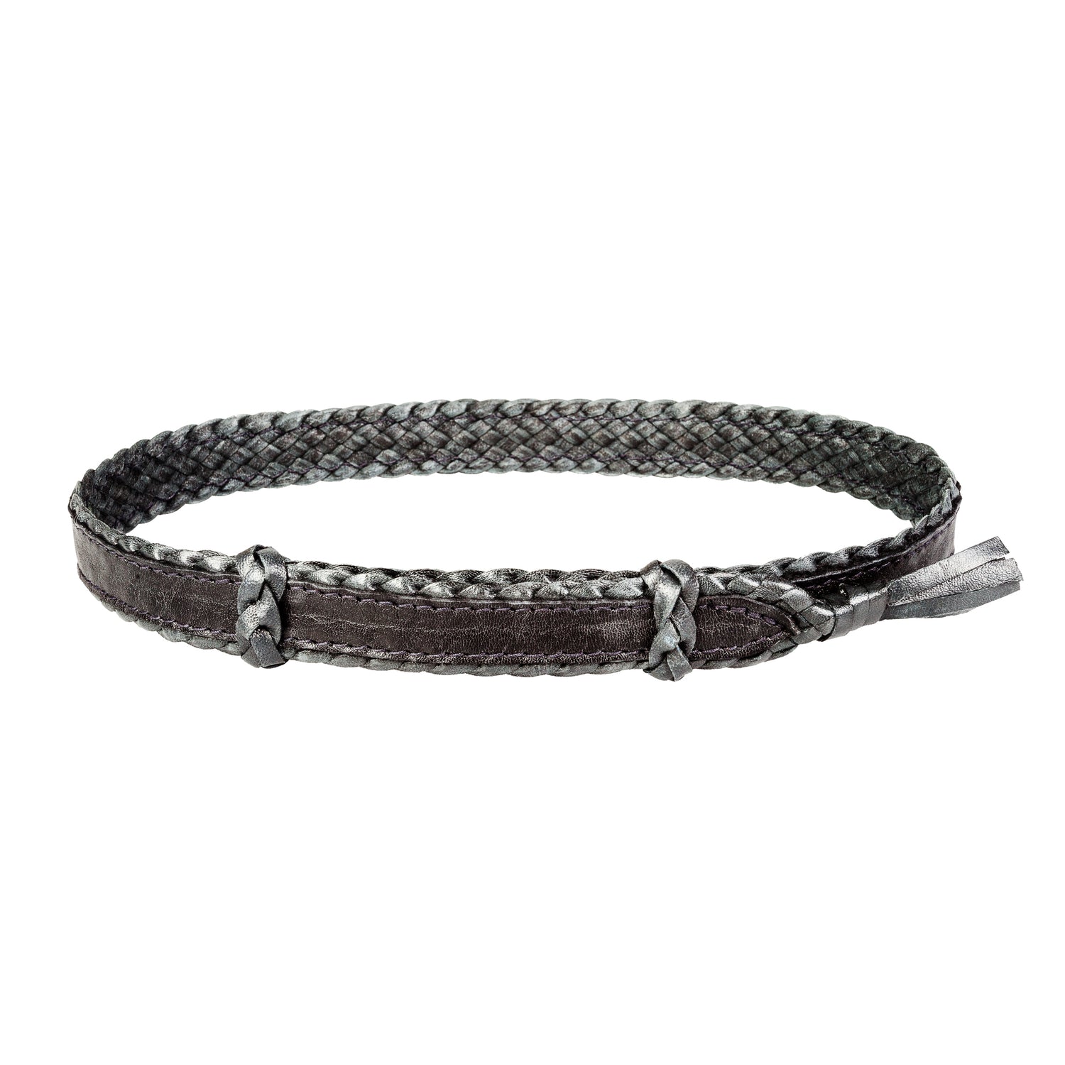 6 strands of Genuine Australian Kangaroo Leather Plaited and Flat Stitch Combination Design Hand Crafted in Brisbane, Australia Available in Tan Fully Adjustable sliders, One Size Fits All! Fully Utilises traditional Australian plaiting technique