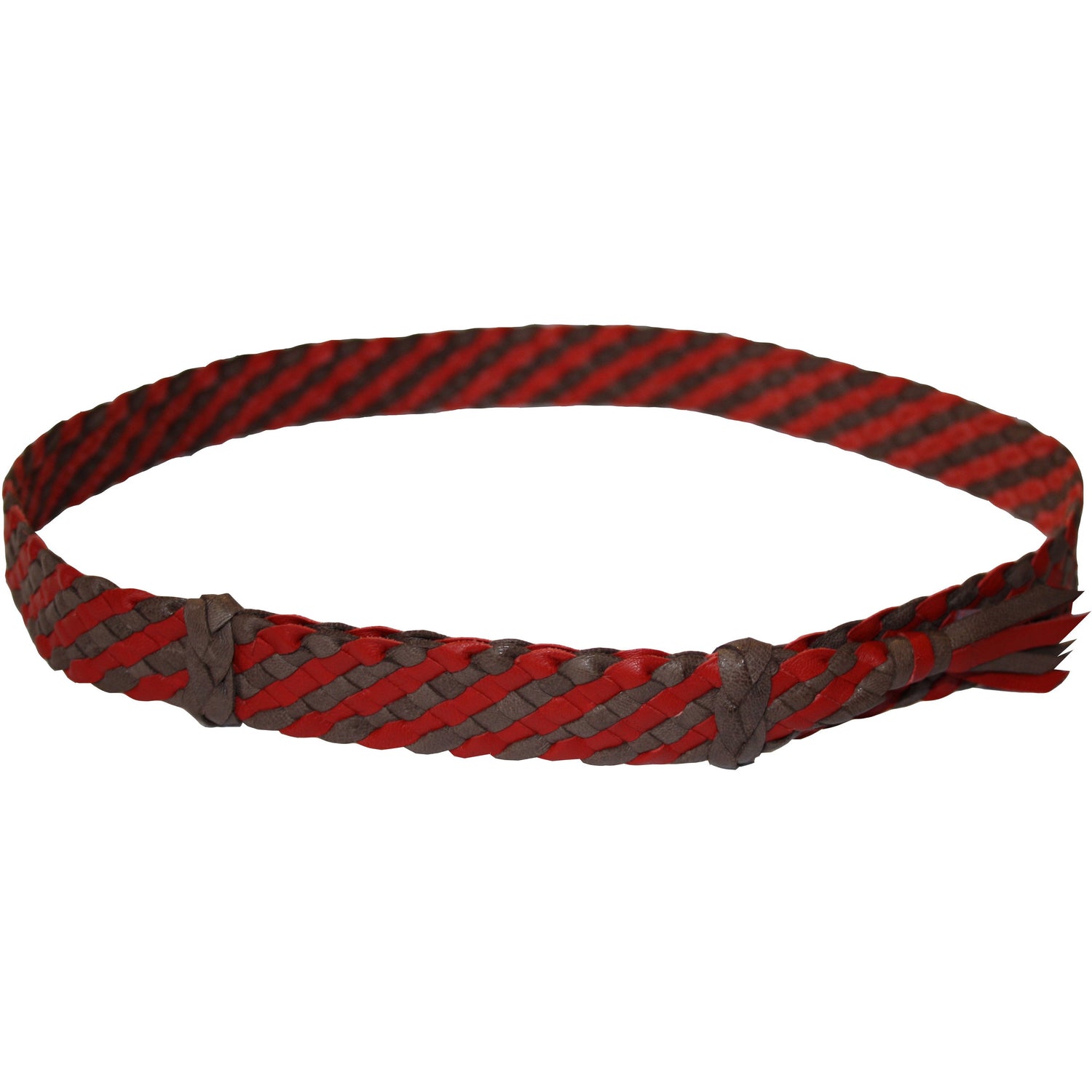 8 Strands of Genuine Australian Kangaroo Leather Red and Tan Design Hand Crafted in Brisbane, Australia Fully Adjustable sliders, One Size Fits All! Fully Utilises traditional Australian plaiting technique